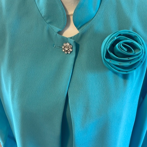 NWT Tally Taylor Paris Rome Fancy Sleeveless Sheath Dress Duster & Brooch Sz 6 - Picture 3 of 6